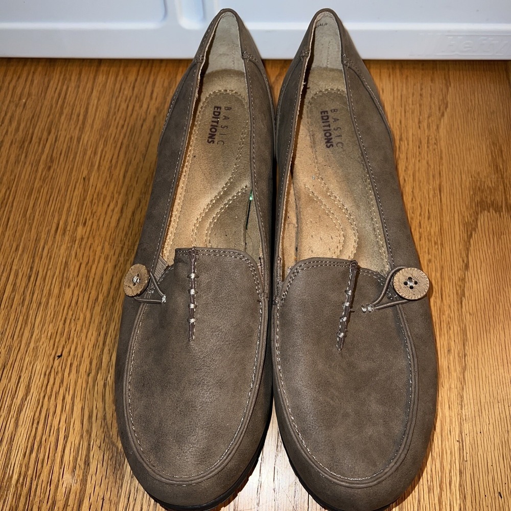 Basic Editions MAHLIA Loafers Womens 11 M Casual Slip On Shoes Brown